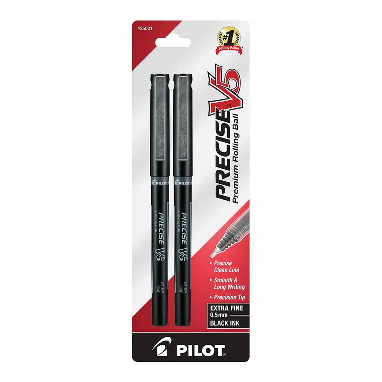 Pilot Precise V5 Premium Rolling Ball Extra Fine Point Pens, Black